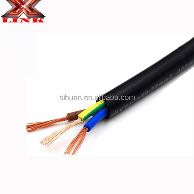 Stranded konduktor Perkakas rumah Listrik Wire 14 ga x4c 18awg x3c di Hitam atau Putih