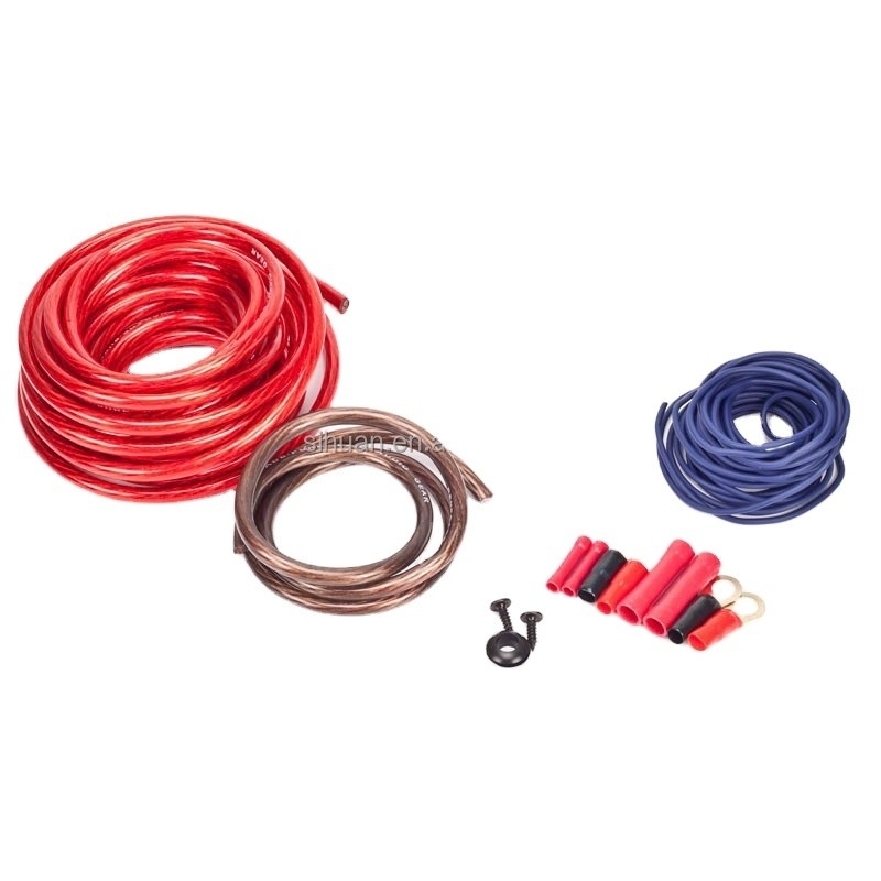 8 Gauge Copper Conductor PVC Jacket Amplifier Installation Wiring Kit untuk Sistem Audio