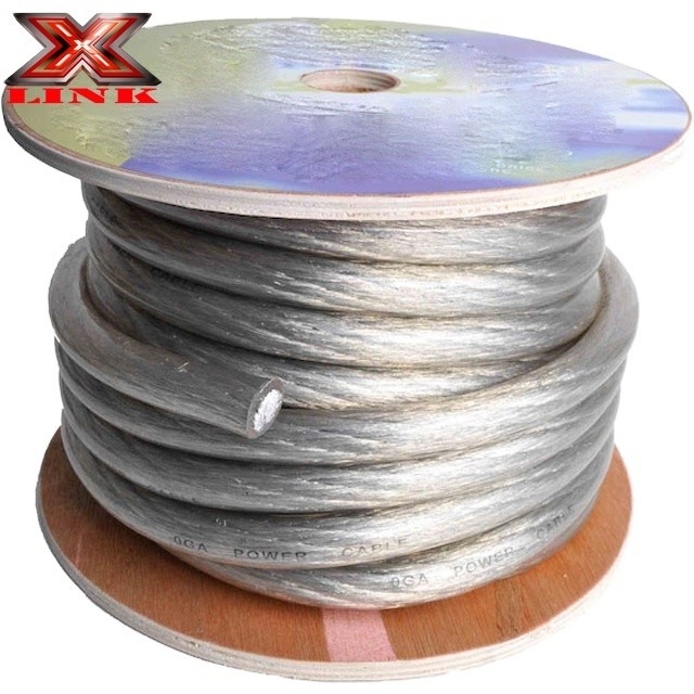 CCA Konduktor Mobil Audio Ground Power Wire Transparan Jaket PVC Top Flex 4 AWG Gauge
